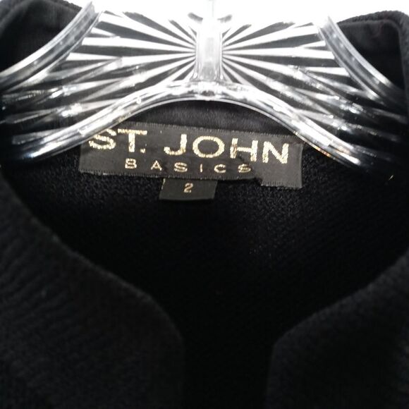 St. John black button front cardigan - Picture 5 of 7